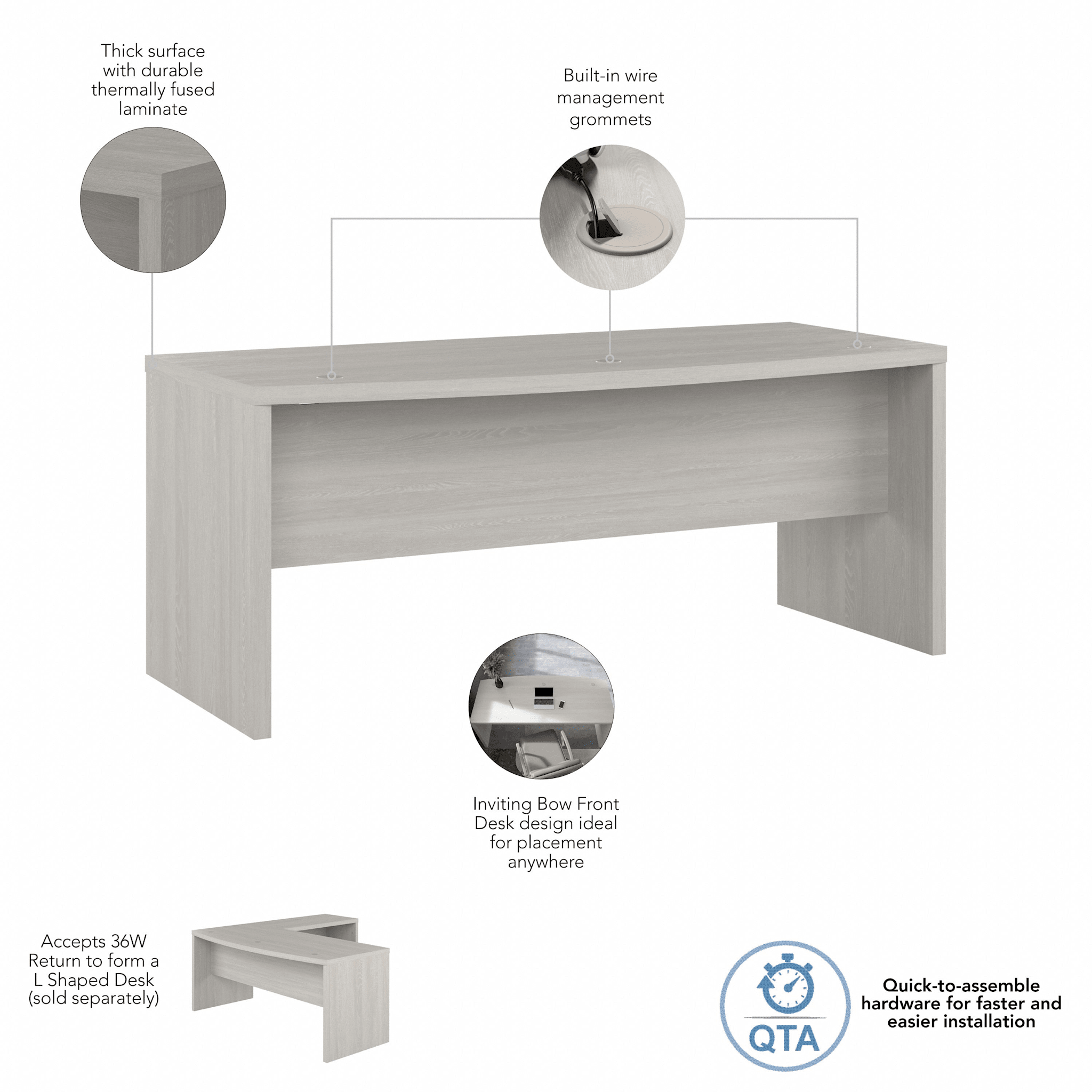 Echo 72W Bow Front Desk — panel 1