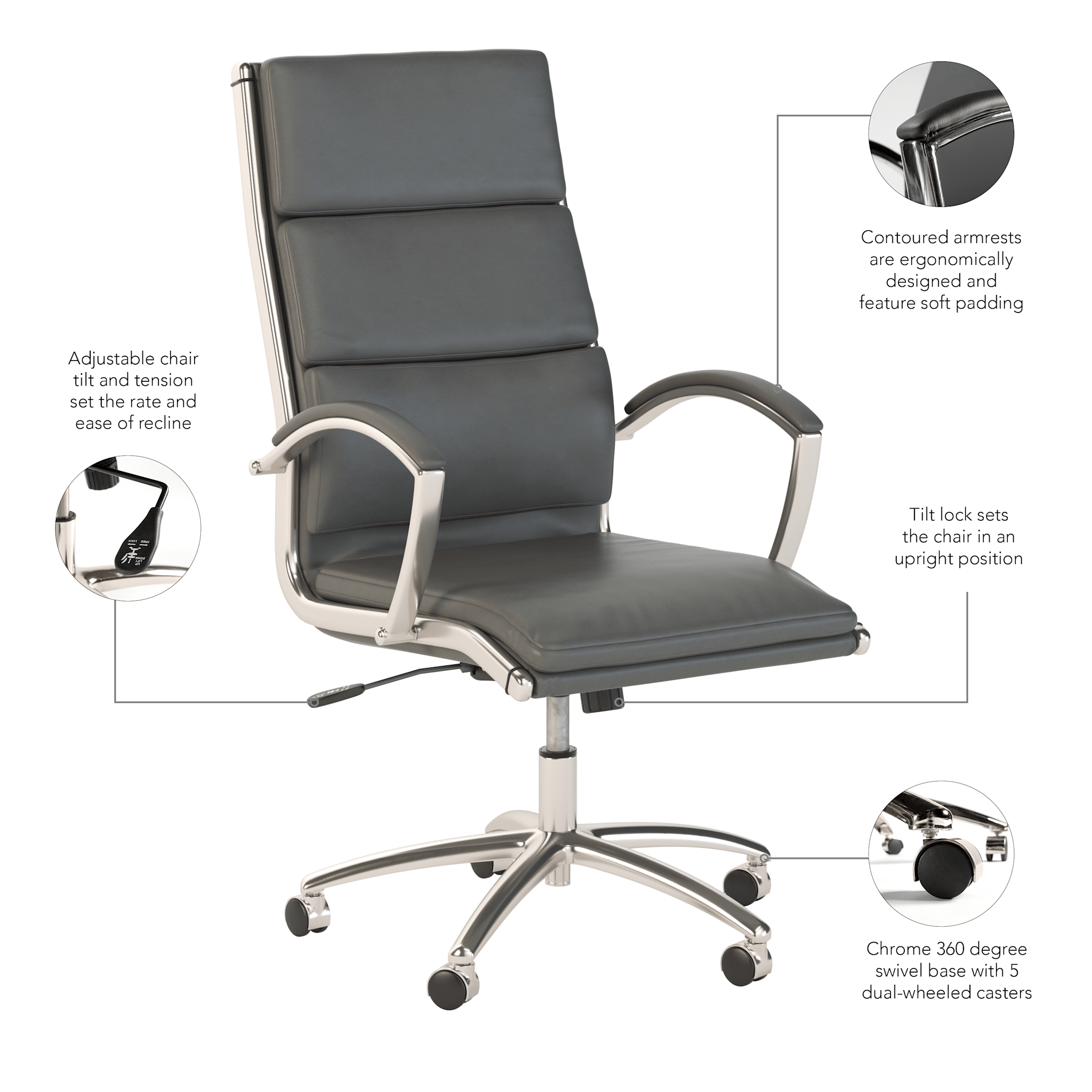 Modelo High Back Leather Executive Office Chair — panel 1
