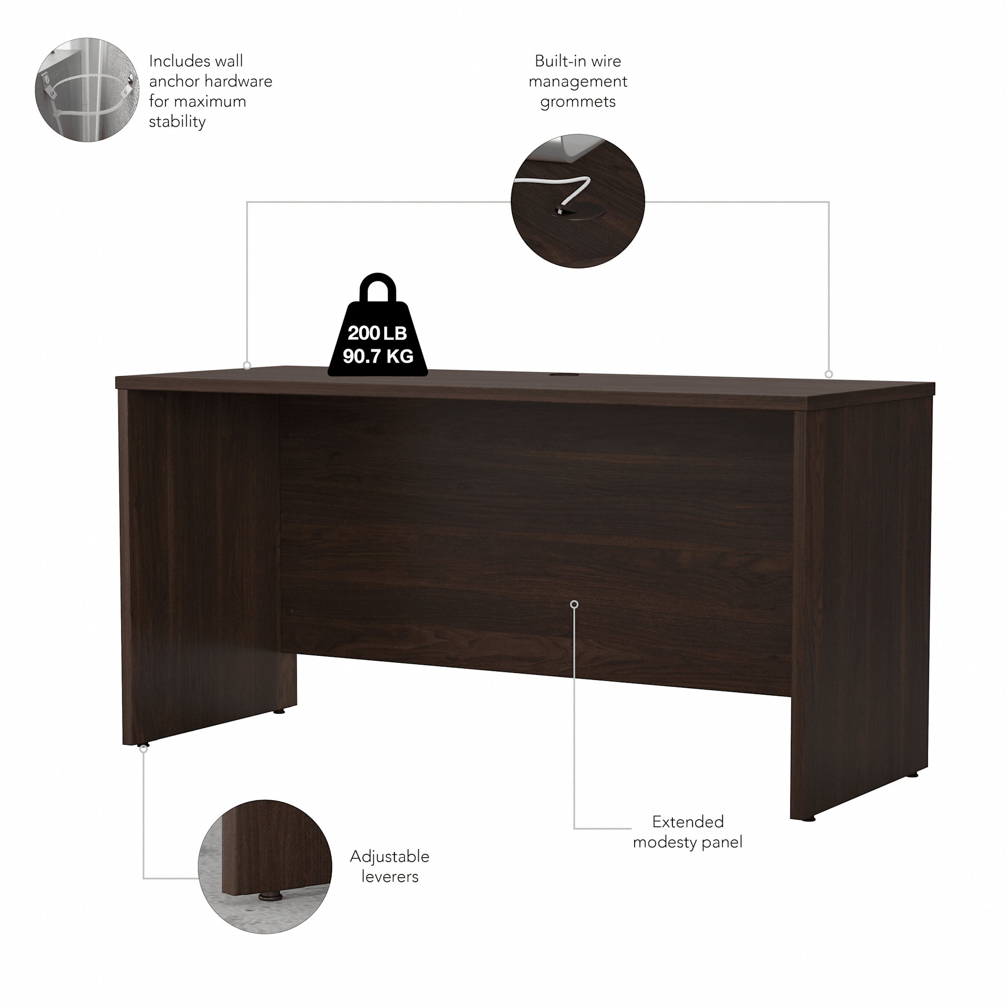 Studio C 60W x 24D Credenza Desk — panel 1