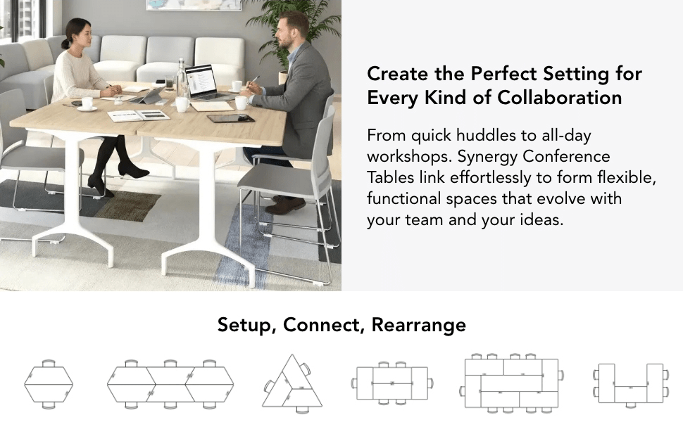 Synergy 72-inch Trapezoid Modular Office Conference Table — panel 2