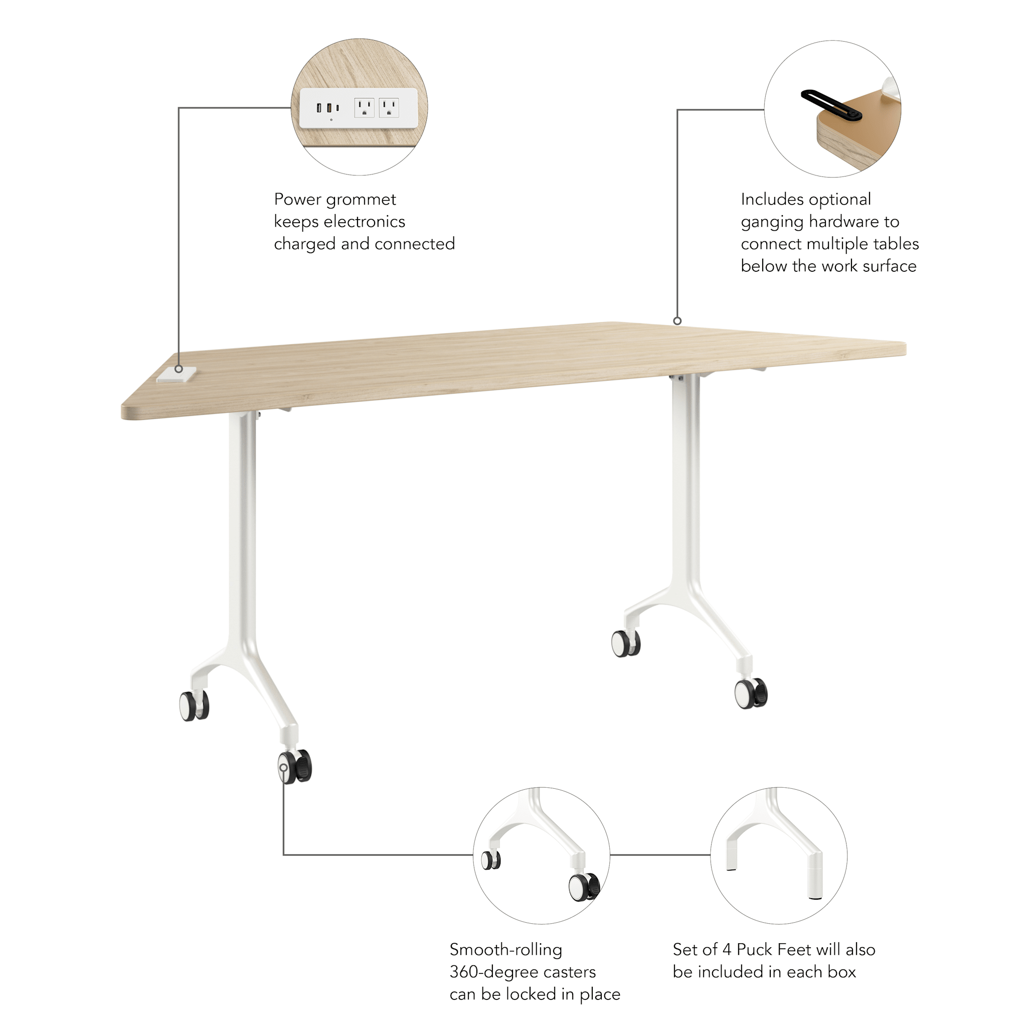Synergy 72-inch Trapezoid Modular Office Conference Table — panel 6