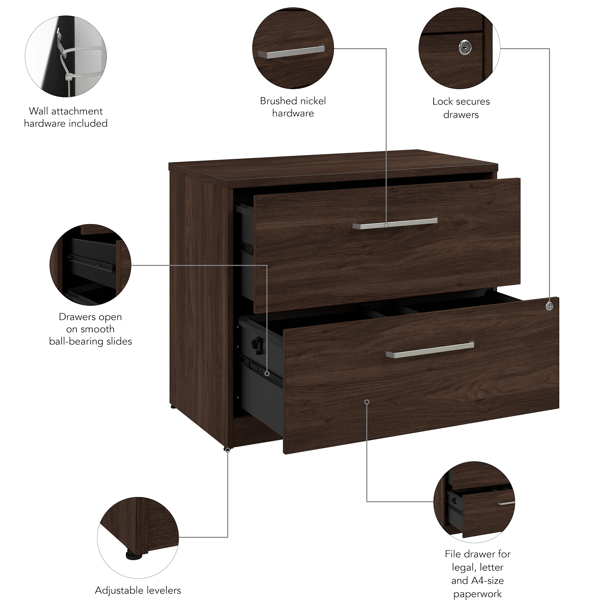 Vista 2 Drawer Lateral File Cabinet — panel 6