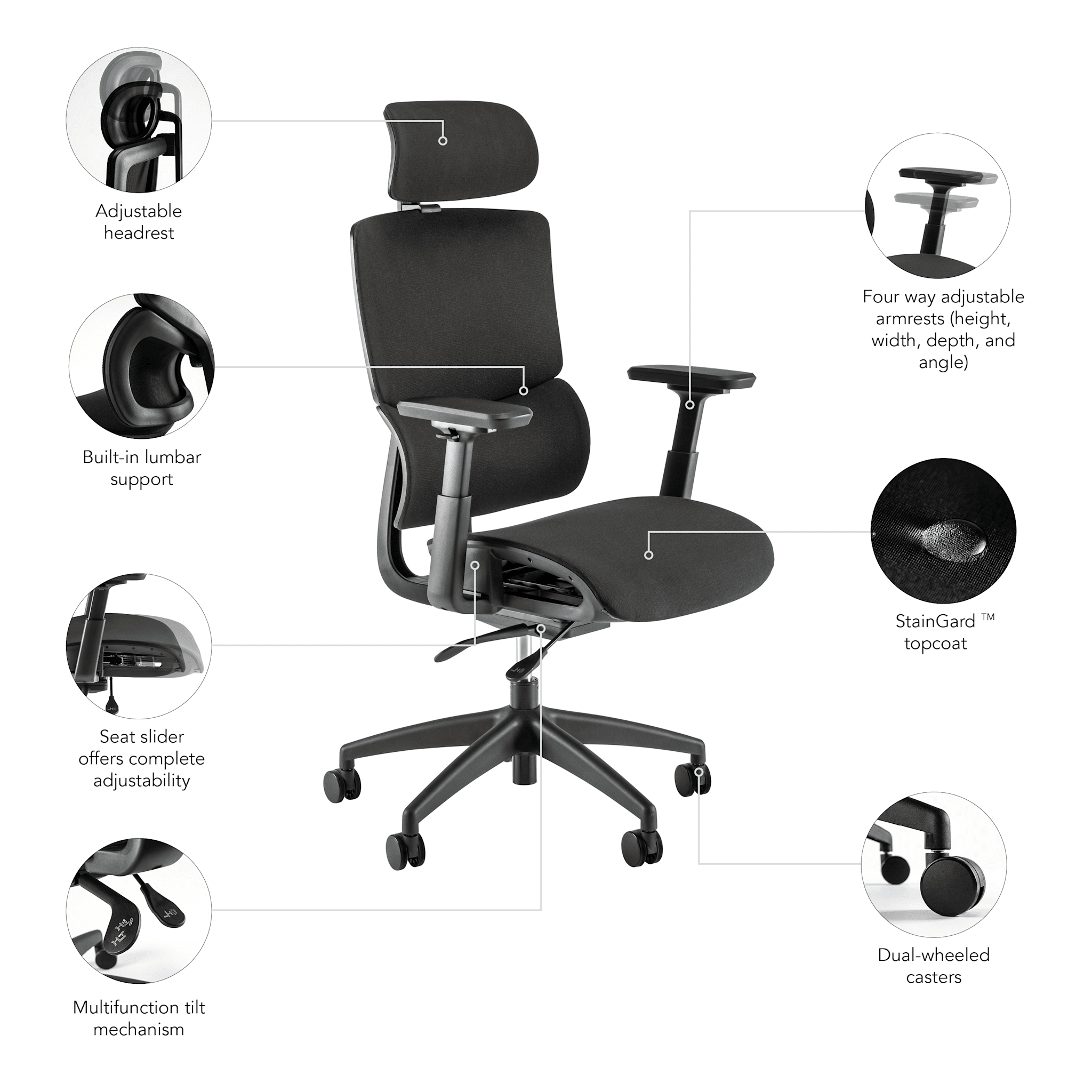 Align High Back Ergonomic Office Chair with Lumbar Support — panel 1