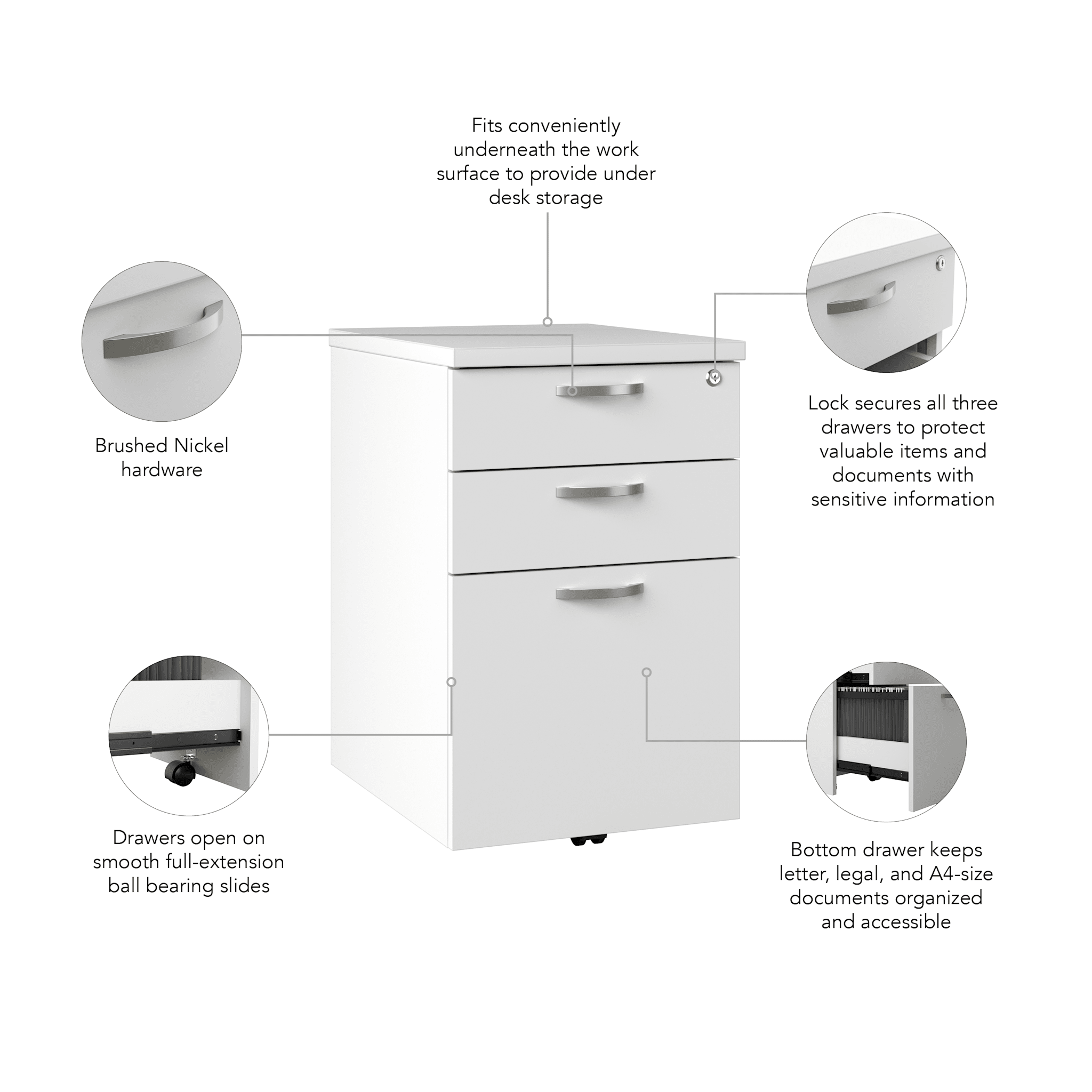 Easy Office 3 Drawer Mobile File Cabinet — panel 1
