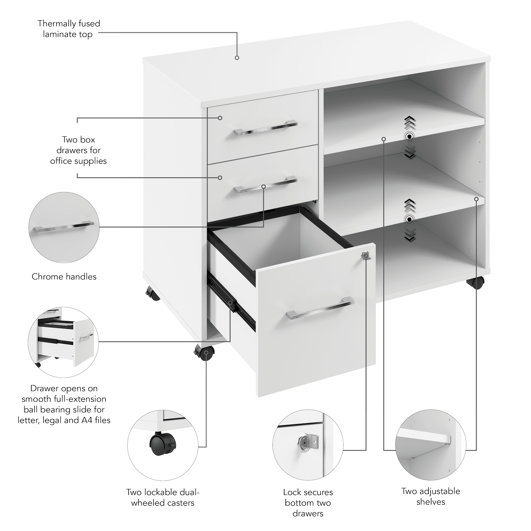 Hustle Office Storage Cabinet with Wheels — panel 6