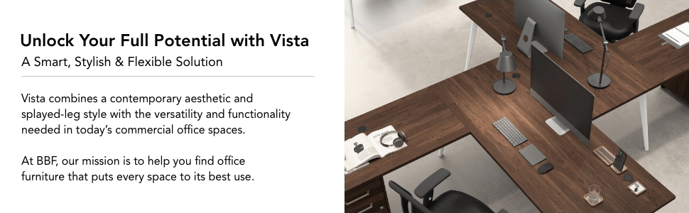 Vista 60W x 30D Computer Desk with Splayed Metal Legs — panel 4