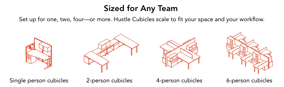 Hustle 48-inch Cubicle Desk for Office with Locking Storage Cabinet — panel 4