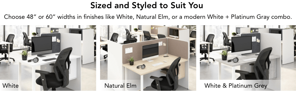 Hustle 60-inch 2 Person Office Cubicles with Locking Storage Cabinet — panel 5
