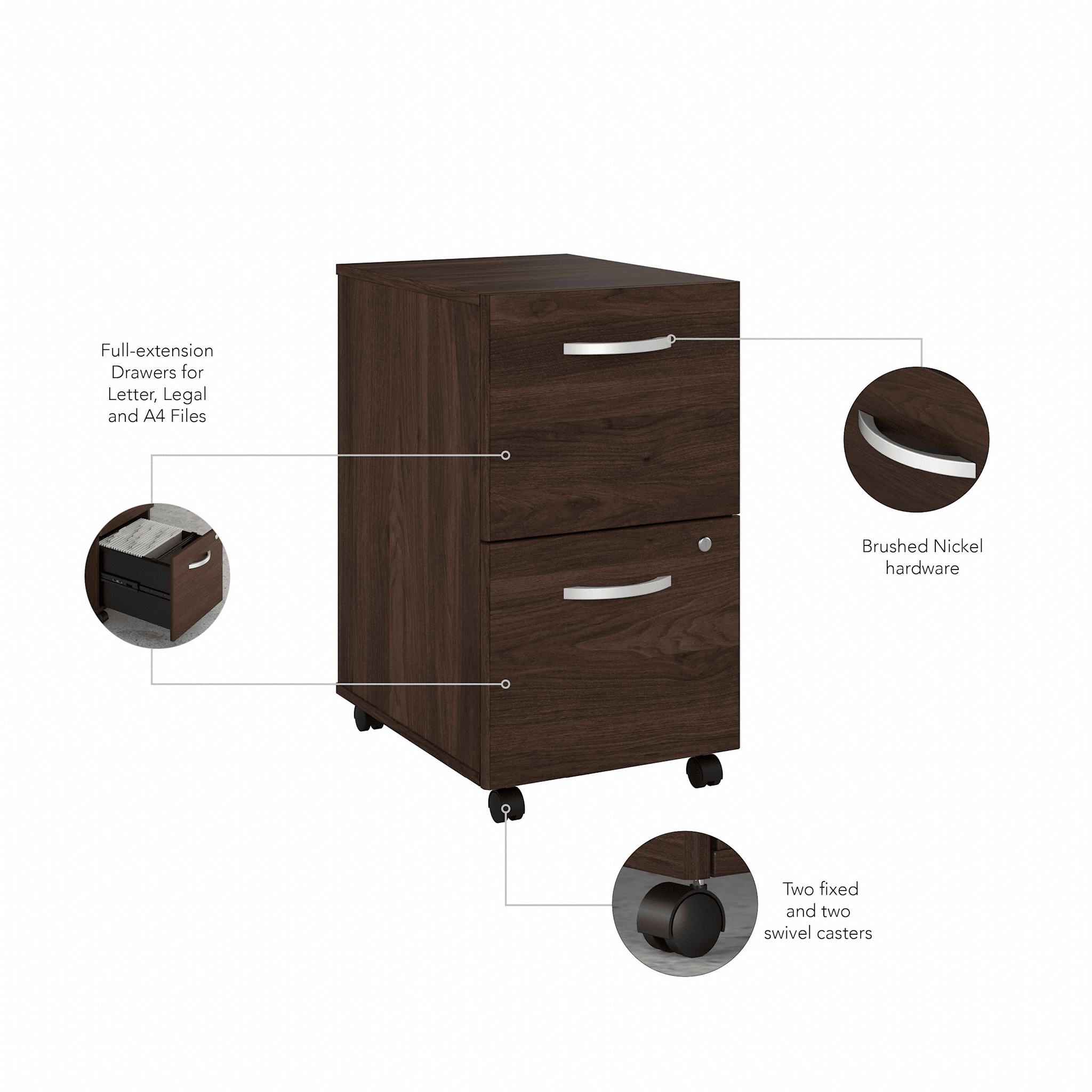 Studio C 2 Drawer Mobile File Cabinet — panel 1