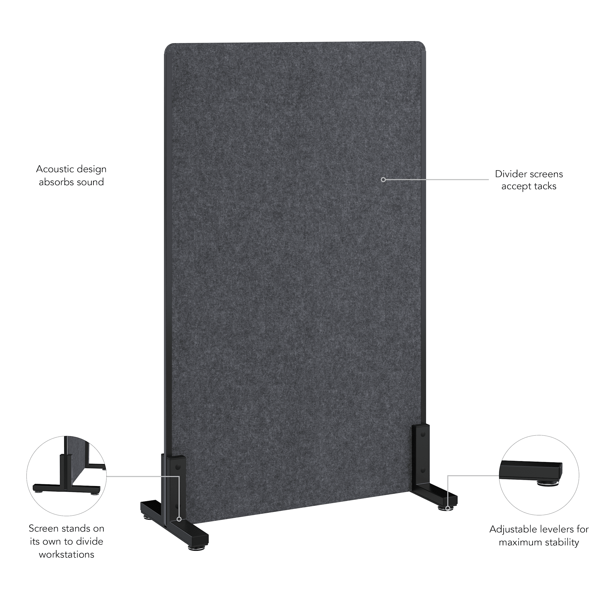 34W x 55H Freestanding Privacy Screen — panel 1