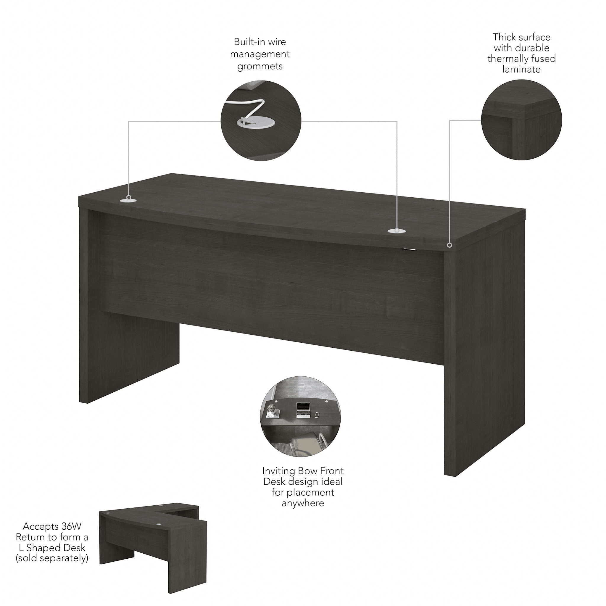 Echo 60W Bow Front Desk — panel 1