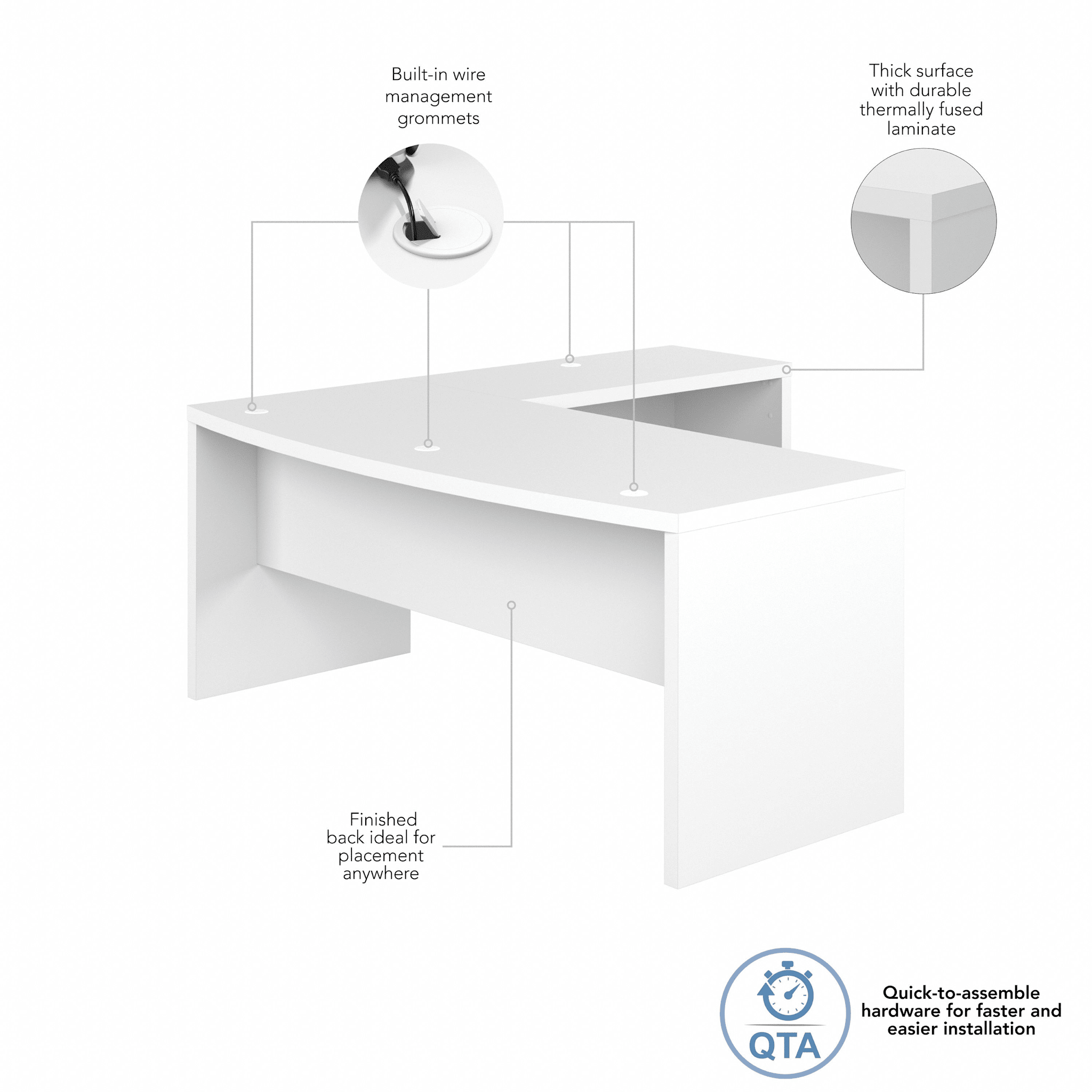Echo 72W Bow Front L Shaped Desk — panel 1