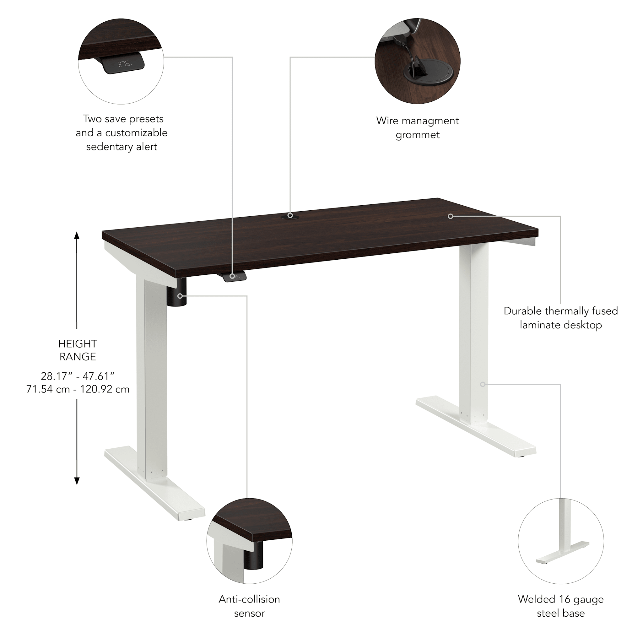 Move 40 Series 48W x 24D Electric Height Adjustable Standing Desk — panel 1