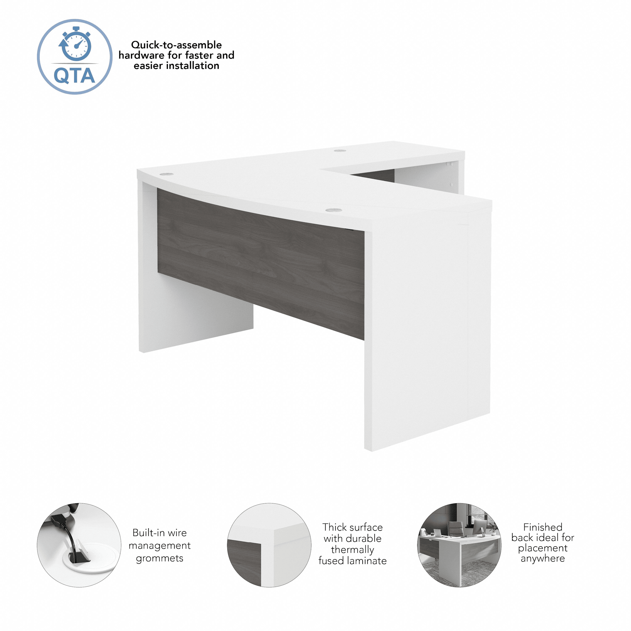 Echo L Shaped Bow Front Desk — panel 1