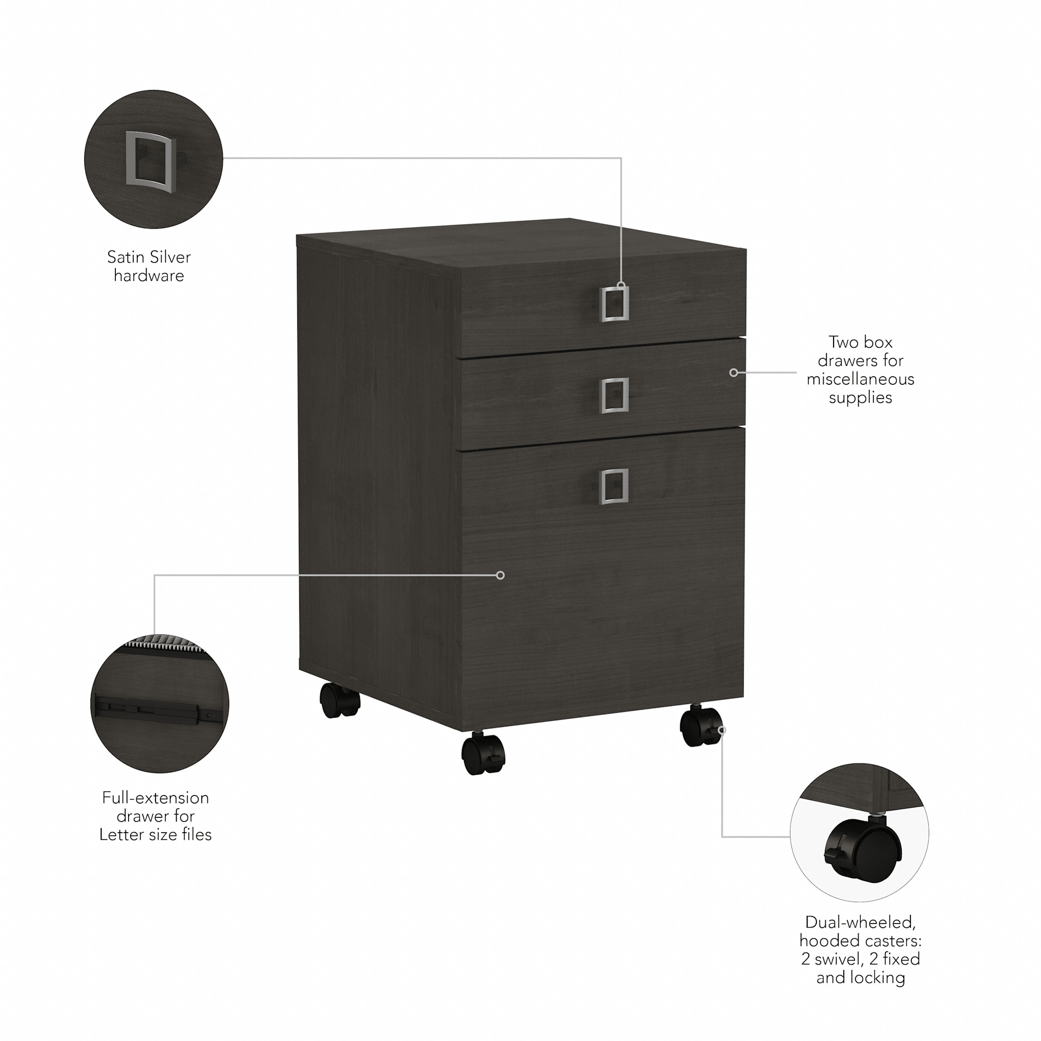 Echo 3 Drawer Mobile File Cabinet — panel 1