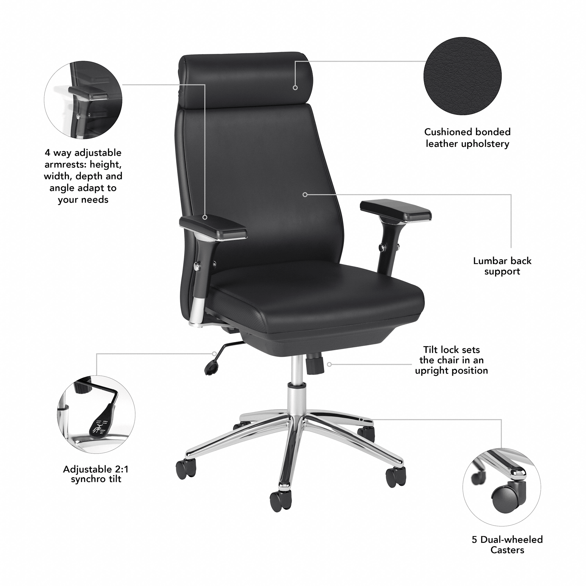 Metropolis High Back Leather Executive Office Chair — panel 1