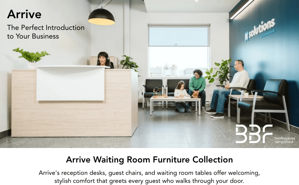 Arrive 72W x 30D Reception Desk with Shelf — panel 1