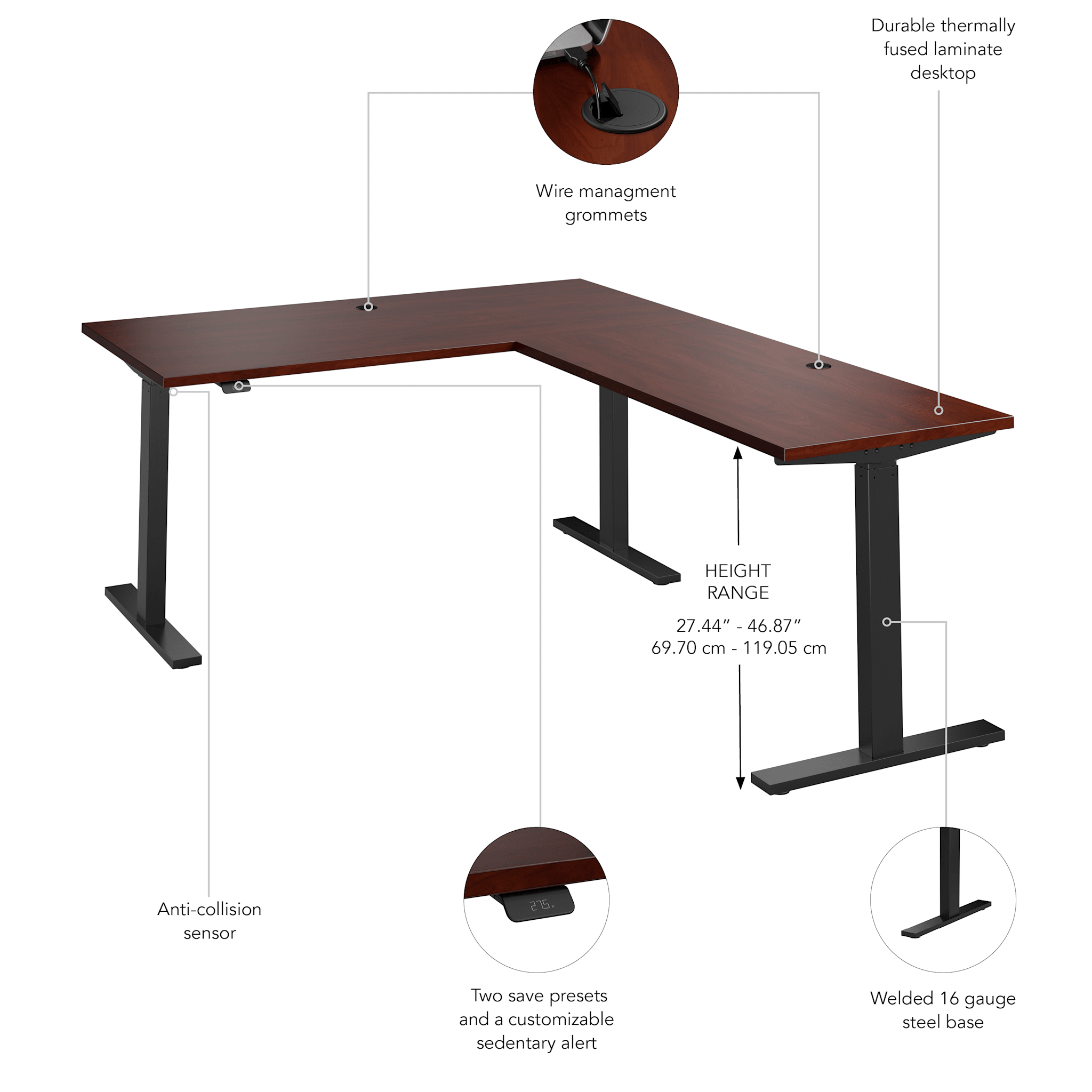 Move 60 Series 60W Height Adjustable L Shaped Standing Desk — panel 1