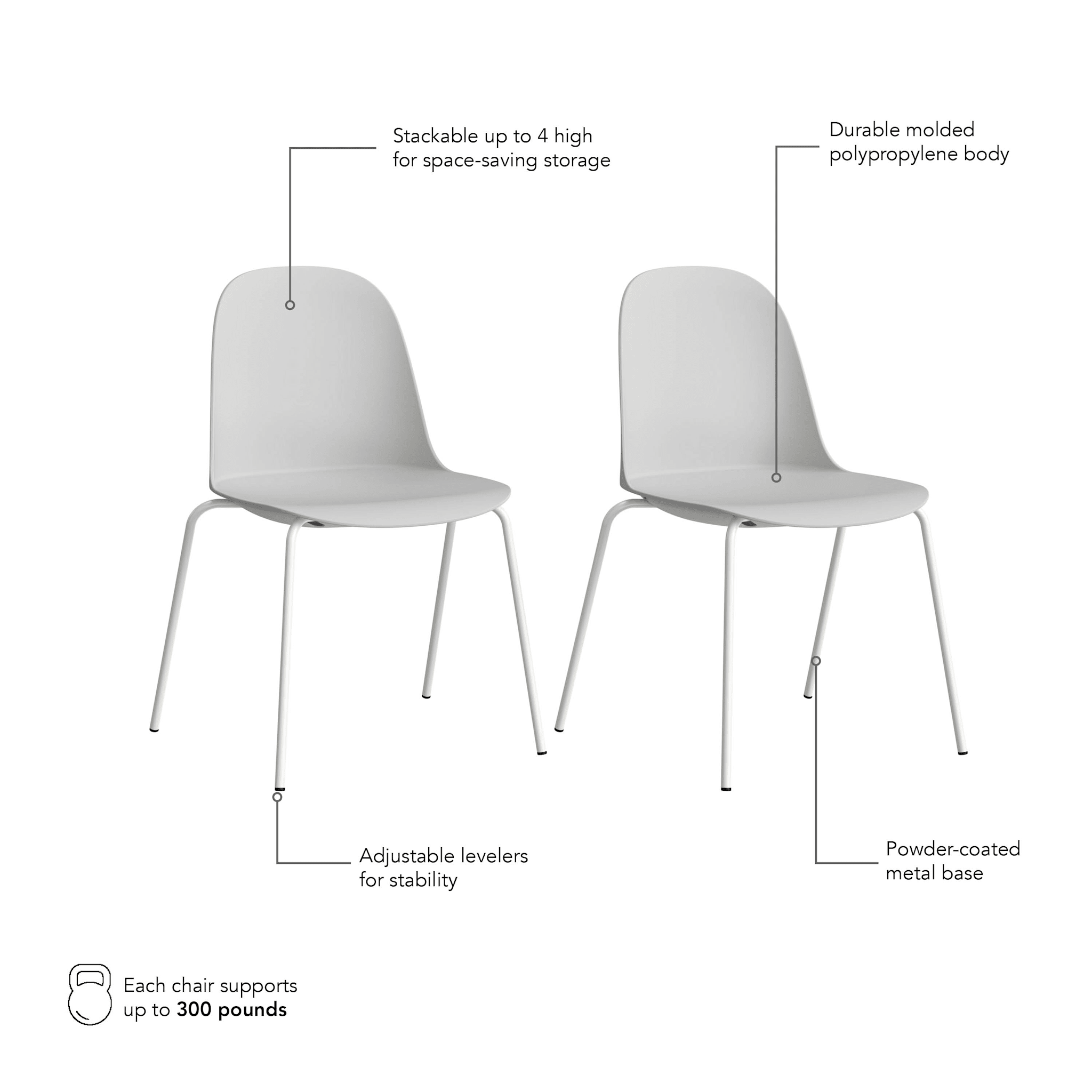 Gather Stackable Cafe Chairs - Set of 2 — panel 1