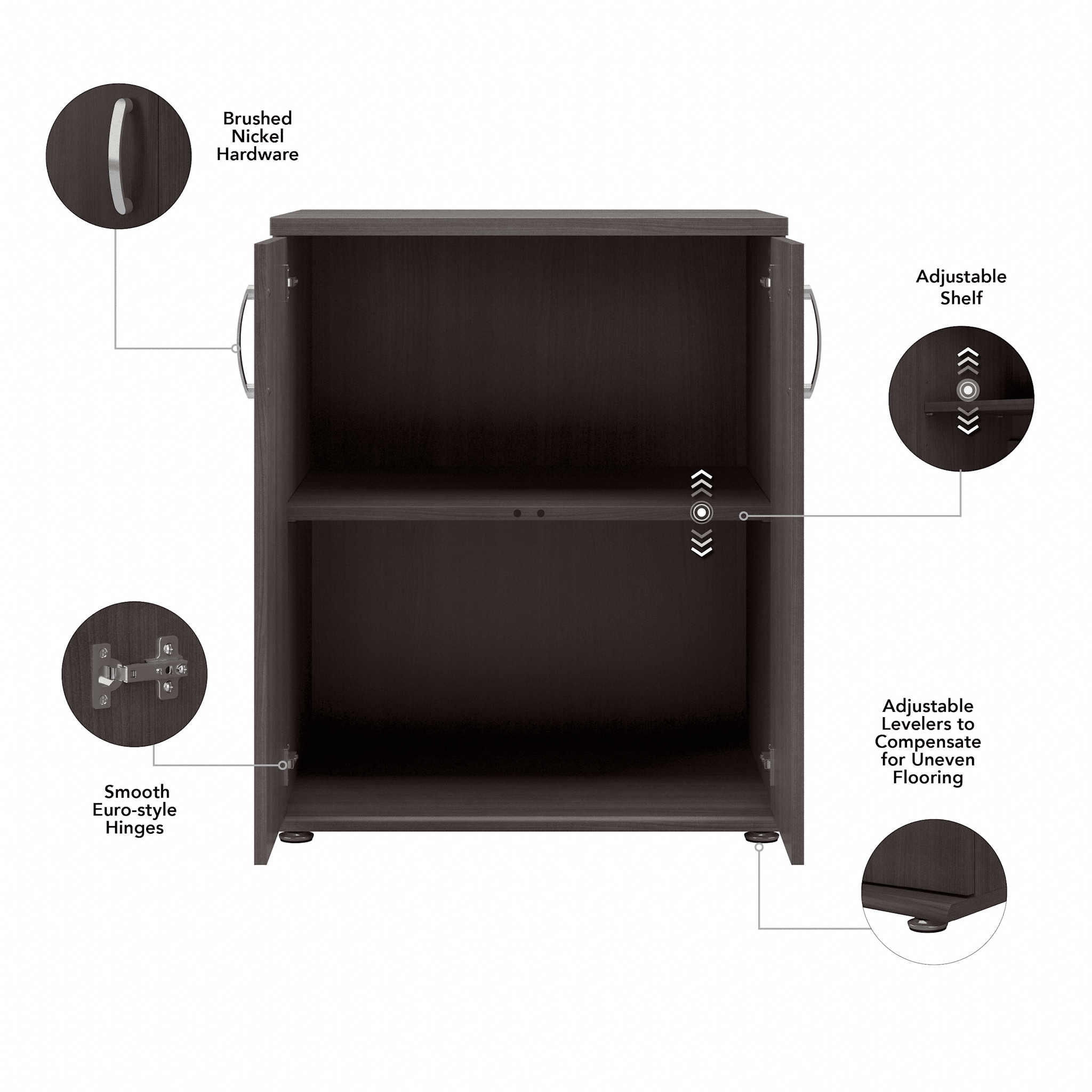 Universal Floor Storage Cabinet with Doors and Shelves — panel 1