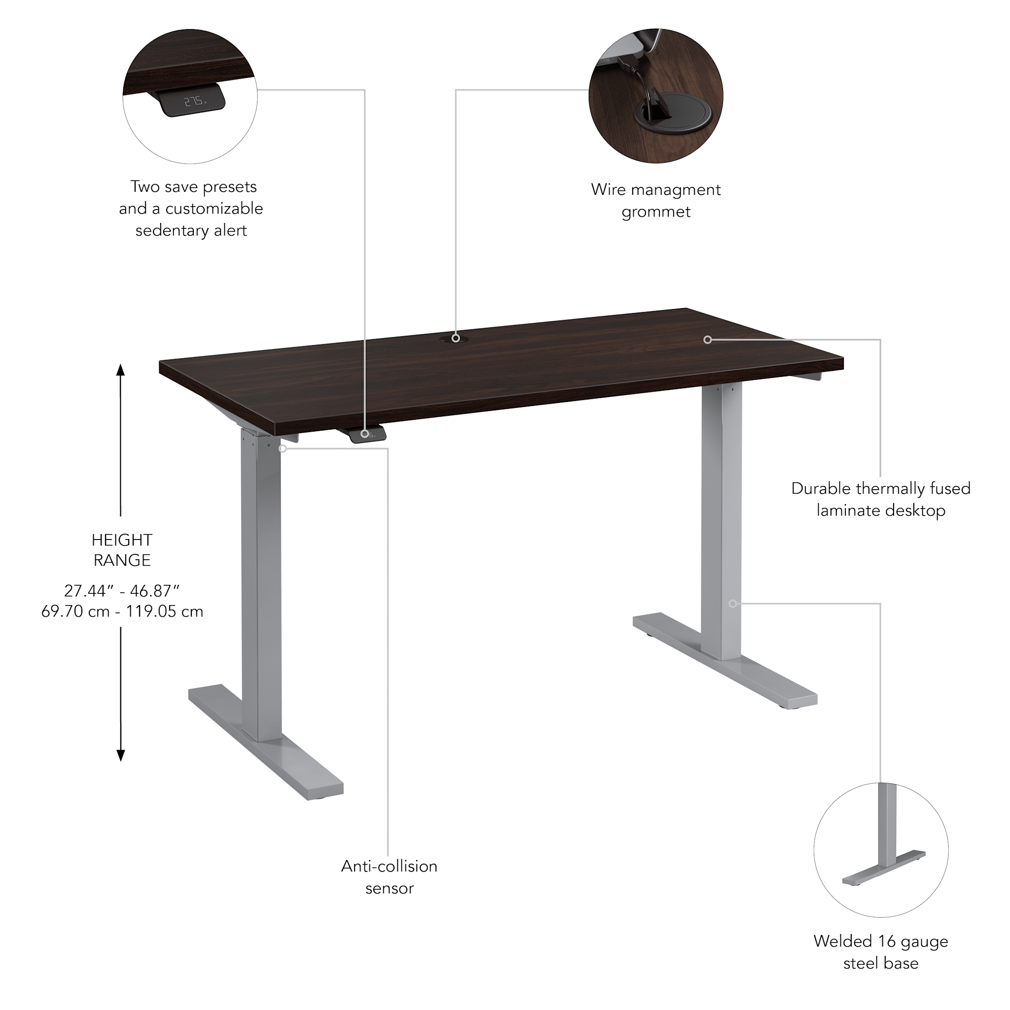 48W x 24D Height Adjustable Standing Desk — panel 1
