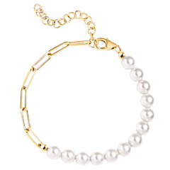 D'Joy Pearl Fancy 6.5" Bracelet in 18K Vermeil Yellow Gold Over Sterling Silver