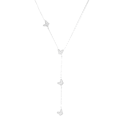 Kylie Harper Sterling Silver Mother of Pearl Floating Butterfly Y Necklace
