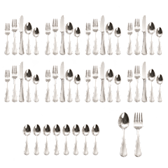 Kitchinox Georgetown 45-Piece Mirrored Stainless Flatware Set