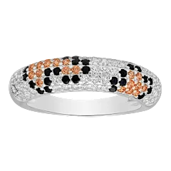 Kylie Harper Sterling Silver Leopard Skin Pave CZ Band Ring