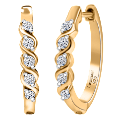 Luxuriant 0.30ctw Lab-Grown Diamond 18K Gold Vermeil Sterling Silver Earrings