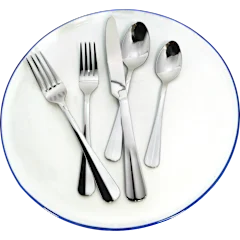 Kitchinox Georgetown 45-Piece Mirrored Stainless Flatware Set