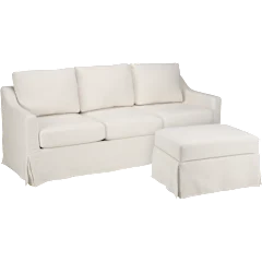 Bush Home Harper 80W Sofa and Storage Ottoman with Slipcovers