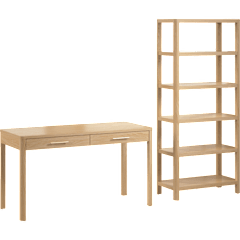 Vera 54W Writing Desk with 5 Shelf Bookcase