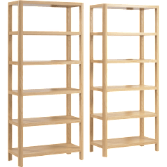 Vera 5 Shelf Bookcase - Set of 2