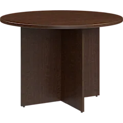 42-inch Round Conference Table with Wood Base