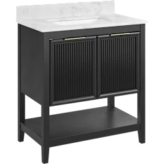 Camille 32W Fluted Vanity with Faux Marble Basin