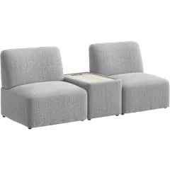 Assemble Modular 2 Seater Sectional with Charging Station