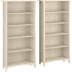 Salinas Tall 5 Shelf Bookcase - Set of 2