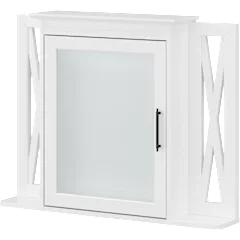 Key West Bathroom Medicine Cabinet with Mirror in White Ash