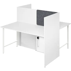 Hustle 60-inch 2 Person Office Cubicles with Locking Storage Cabinet