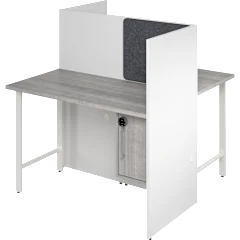 Hustle 48-inch 2 Person Office Cubicles with Locking Storage Cabinet