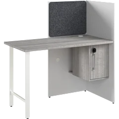 Hustle 48-inch Cubicle Desk for Office with Locking Storage Cabinet