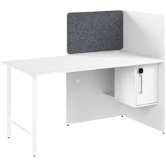 Hustle 60-inch Cubicle Desk for Office with Locking Storage Cabinet