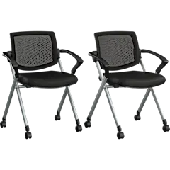 2-Pack: Envision Mesh Back Folding Chairs with Arms
