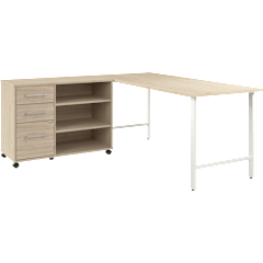 Hustle 72W x 30D Computer Desk and Storage Cabinet with Drawers and Shelves