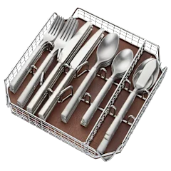 Cambridge 45-Piece Gailann Satin Stainless Steel Flatware Set with Caddy
