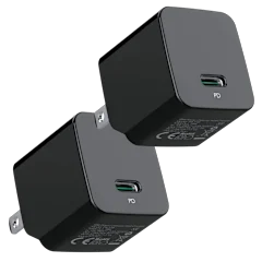 2 Pack: Aukey Minima 20w USB-C PD Fast Charger with Foldable Plug (Black)