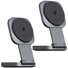 2-Pack: Aukey MagFusion Qi2 2-in-1 Foldable Chargers
