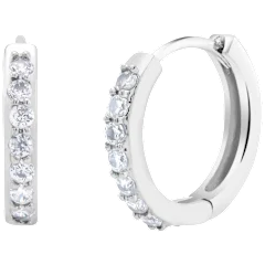 Hakol Cubic Zirconia Gold Plated Huggie Earrings