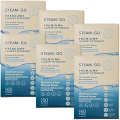 6-Pack: Steam & Go Laundry Sheets (180 sheets / 360 loads)